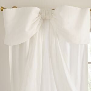 LoveShackFancy White Oversized Bow Valance Drape Curtain Panel Pottery Barn NEW